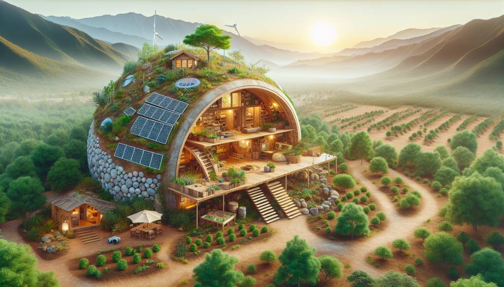 L’habitat durable capturé en photo maison earthship: une vision écologique
